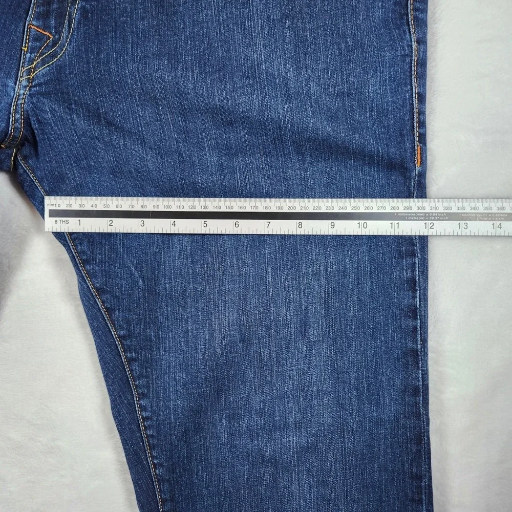 True Religion Ricky Straight Jean Men 44x32 Dark Wash Blue Excellent Flap Pocket